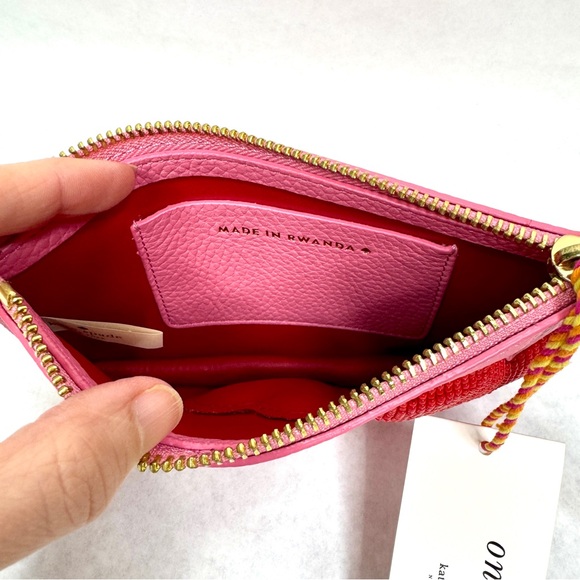 KATE SPADE On Purpose Hearts Mini Leather Wristlet - Pink Sunset - UVRU0180